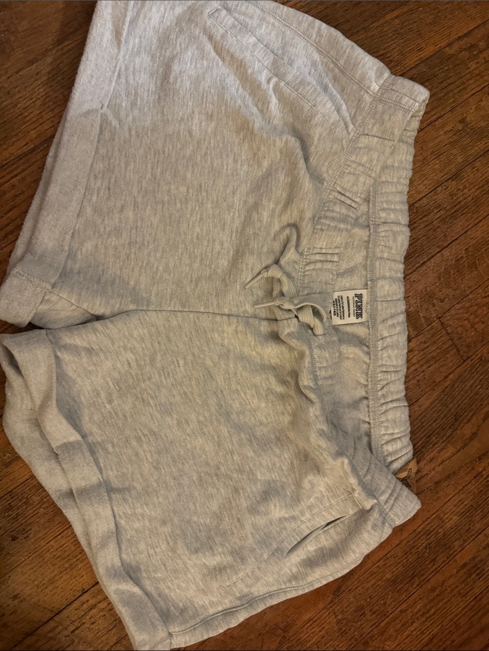 PINK Victoria's Secret Light Gray Shorts - LOVE PINK bling back